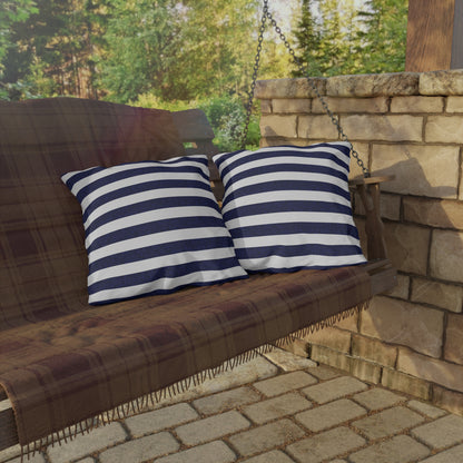 Classic Stripes Celebration Square Outdoor Pillow - Spun Polyester - Double-Sided Print - Concealed Zipper - Available in 3 sizes.