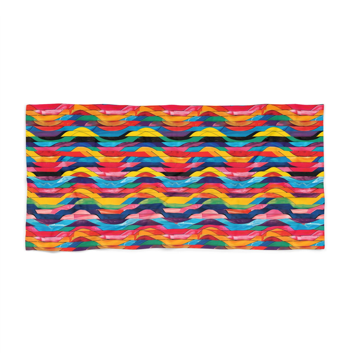Retro Ripples Luxurious Beach Towel - Make Waves with Style - Dive into Retro Ripples! Available in 2 sizes.