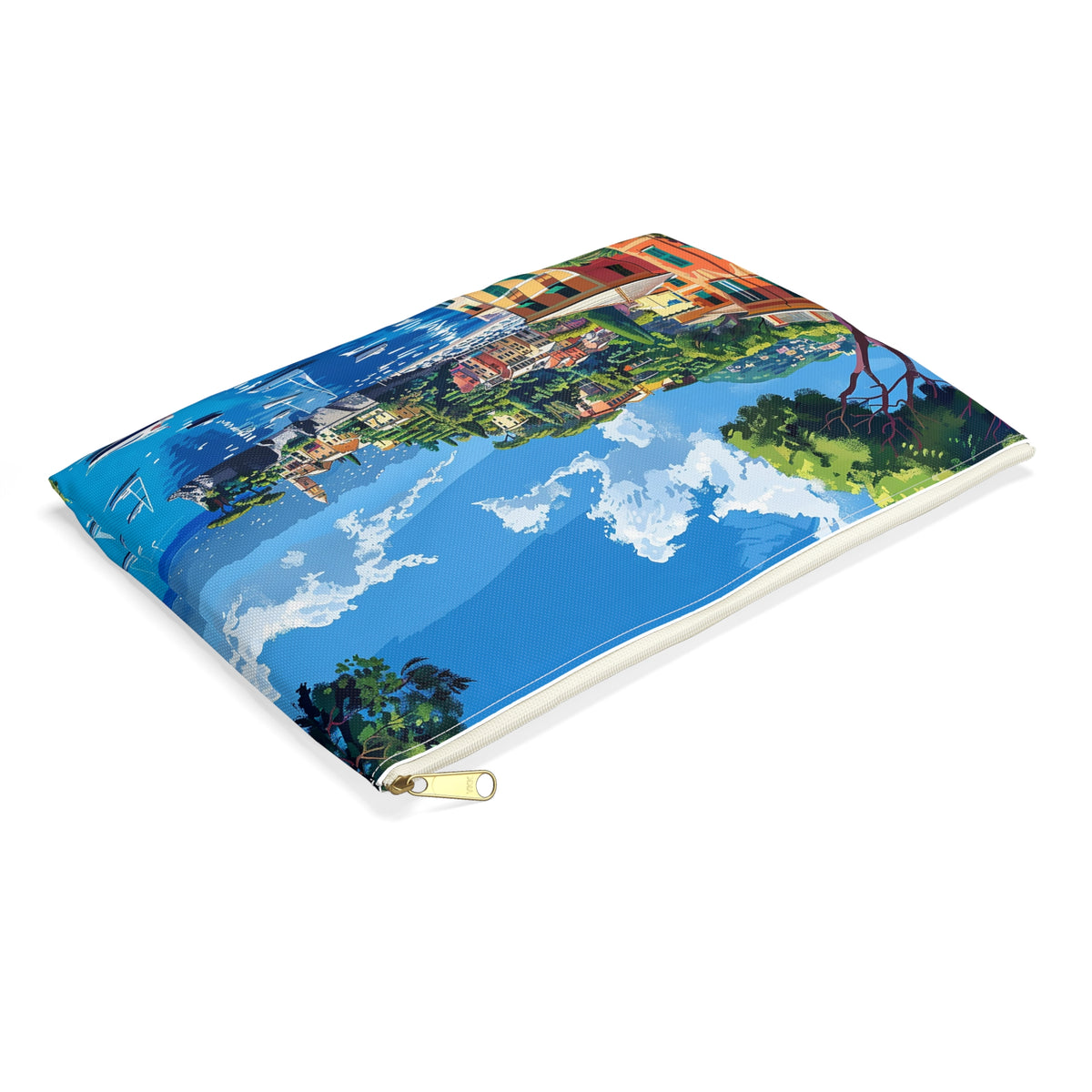 Portofino Coastal Escape Accessory Pouch - Escape to the Charm of the Italian Coast! Available in 2 sizes.