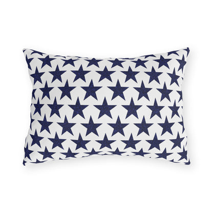 Starry Salute Outdoor Lumbar Pillow - Spun Polyester - 20" x 14" - Double-Sided Print - Concealed Zipper