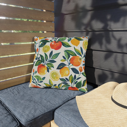 Citrus Breeze Square Outdoor Pillow - Spun Polyester - Double-Sided Print - UV-Resistant - Water-Resistant - Available in 3 sizes.