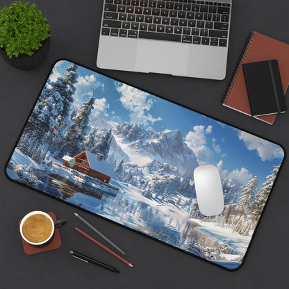 Winter Wonderland Retreat Desk Mat (Desk Pad) - Escape to a Winter Wonderland with Every Task! Available in 3 sizes.