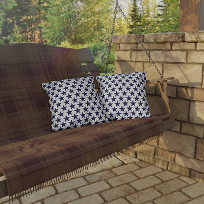 Starry Salute Square Outdoor Pillow - Spun Polyester - Double-Sided Print - Concealed Zipper - Available in 3 sizes.