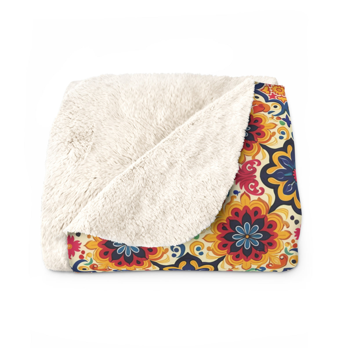 Moorish Mosaic Majesty Sherpa Fleece Blanket - Wrap Yourself in Worldly Elegance - Where History Meets Home Comfort! Available in 2 sizes.