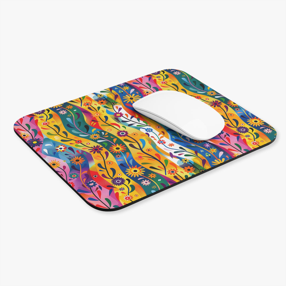 Floral Rhythms Mouse Pad - Smooth Moves, Vibrant Grooves - Navigate with Style!