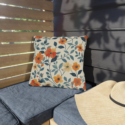 Amber Breeze Square Outdoor Pillow - Spun Polyester - Double-Sided Print - UV-Resistant - Water-Resistant - Available in 3 sizes.