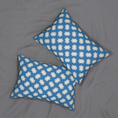 Modern Blue Geometric Tile Lumbar Pillow - Spun Polyester - 20" x 14" - The Square Throw Pillow's Matching Mate.