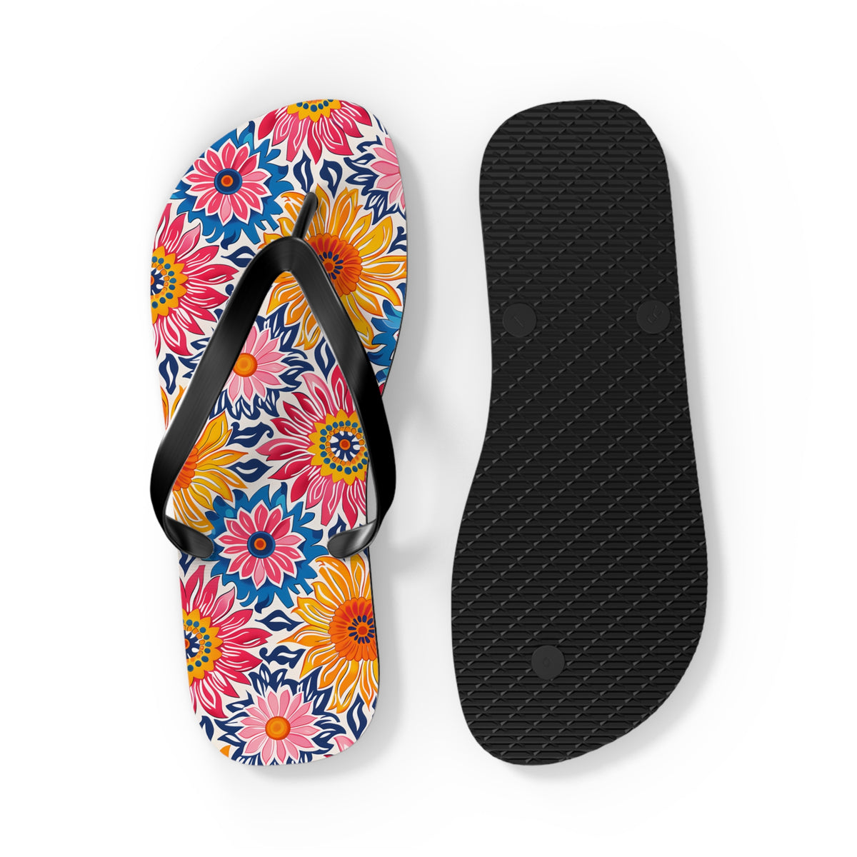 Sunsplash Petals Flip Flops. 5/8" Thick Comfortable Summer or Winter Gym/Sauna Footwear for Men and Women.