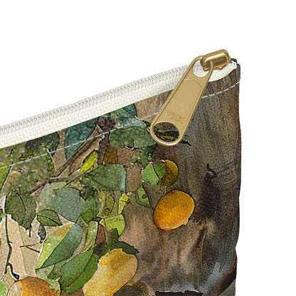 Morning Light on Lemons Accessory Pouch - Bring a Slice of Sun-Kissed Serenity to Your Day! Available in 2 sizes.