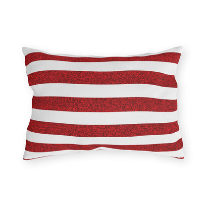 Sparkle Stripes Outdoor Lumbar Pillow - Spun Polyester - 20" x 14" - Double-Sided Print - Concealed Zipper
