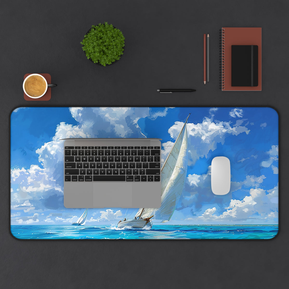 Ocean Breeze Sailing Desk Mat (Desk Pad) - Set Sail on Your Desk - Navigate Through Tasks with Ease! Available in 3 sizes.