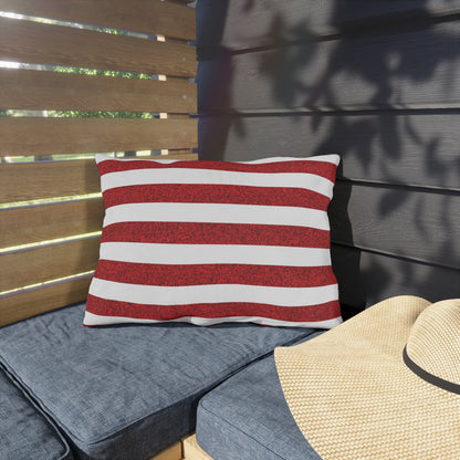 Sparkle Stripes Outdoor Lumbar Pillow - Spun Polyester - 20" x 14" - Double-Sided Print - Concealed Zipper