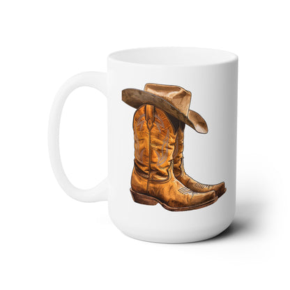 Legendary Lone Star Cowboy Ceramic Mug - 15 oz - Sip the Spirit of Texas with Every Swig! Yee Ya!