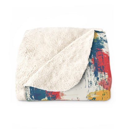 Paint Splash Palette Sherpa Fleece Blanket - Wrap Yourself in Art! Available in 2 sizes.