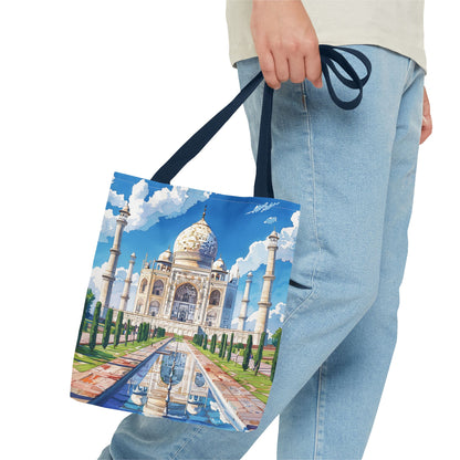 Majestic Taj Mahal Reflection Tote Bag - Carry the Splendor of the Taj Wherever You Go! Available in 3 sizes.