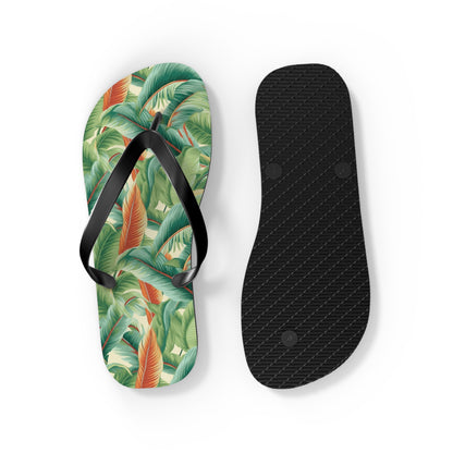 Tropical Old Miami Flip Flops. 5/8" Thick Comfortable Summer or Winter Gym/Sauna Footwear for Men, Women
