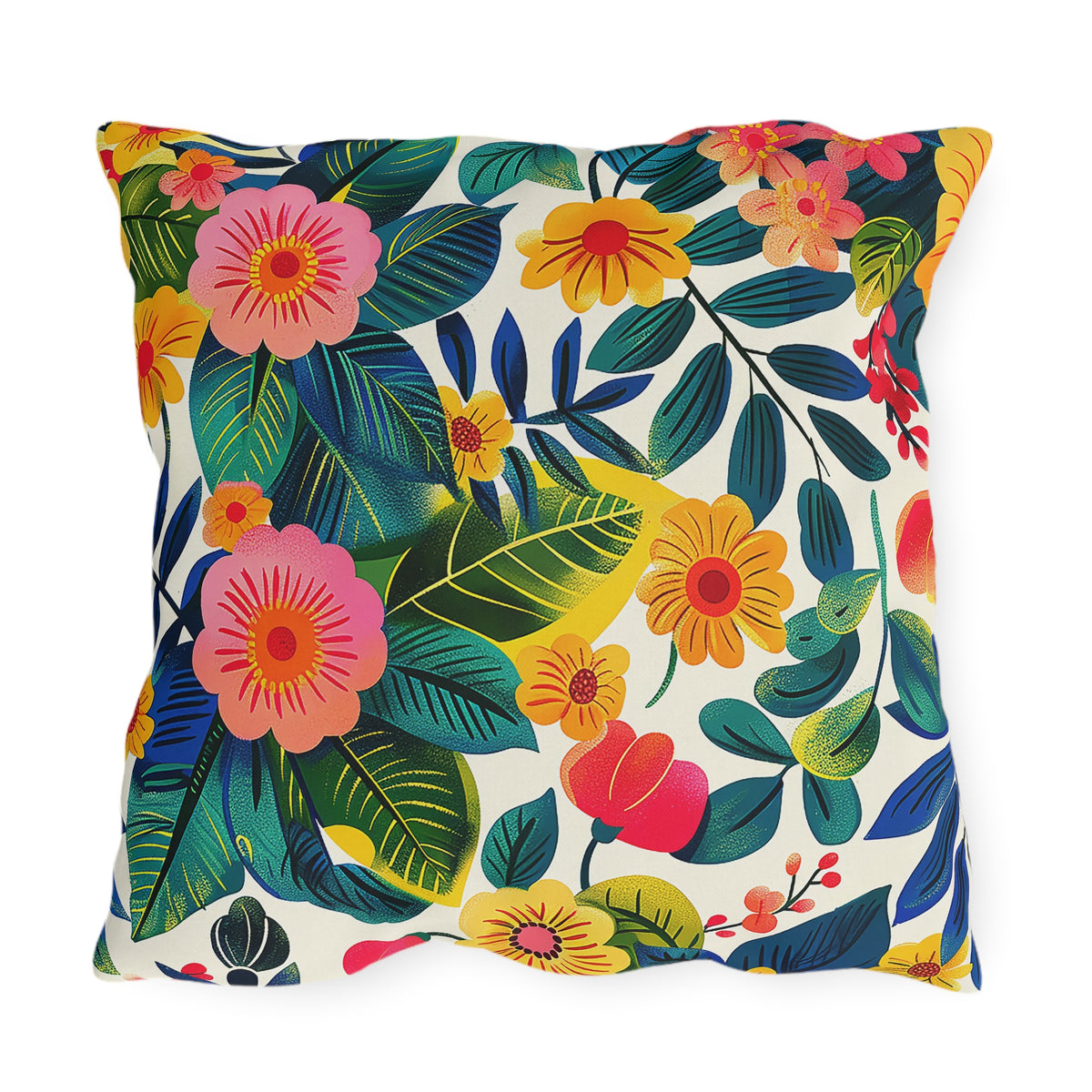 Blossom Bliss Square Outdoor Pillow - Spun Polyester - Double-Sided Print - UV-Resistant - Water-Resistant - Available in 3 sizes.