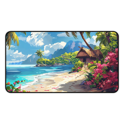 Bougainvillea Island Paradise Desk Mat (Desk Pad) - Escape to a Tropical Oasis with Every Task! Available in 3 sizes.