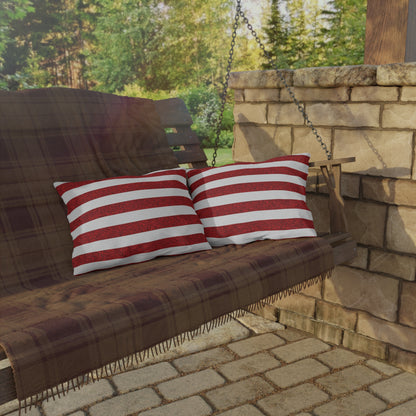 Sparkle Stripes Outdoor Lumbar Pillow - Spun Polyester - 20" x 14" - Double-Sided Print - Concealed Zipper