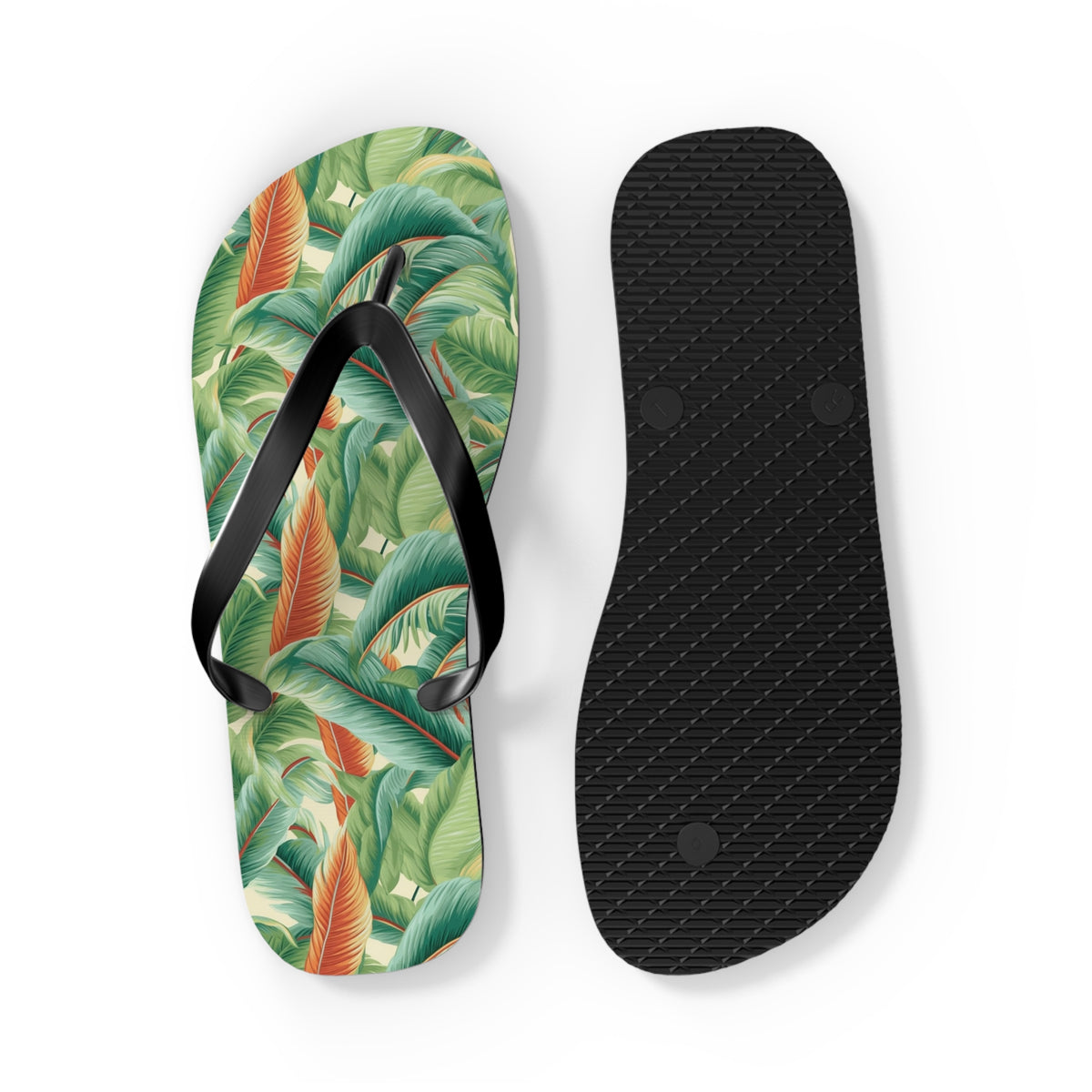 Tropical Old Miami Flip Flops. 5/8" Thick Comfortable Summer or Winter Gym/Sauna Footwear for Men, Women