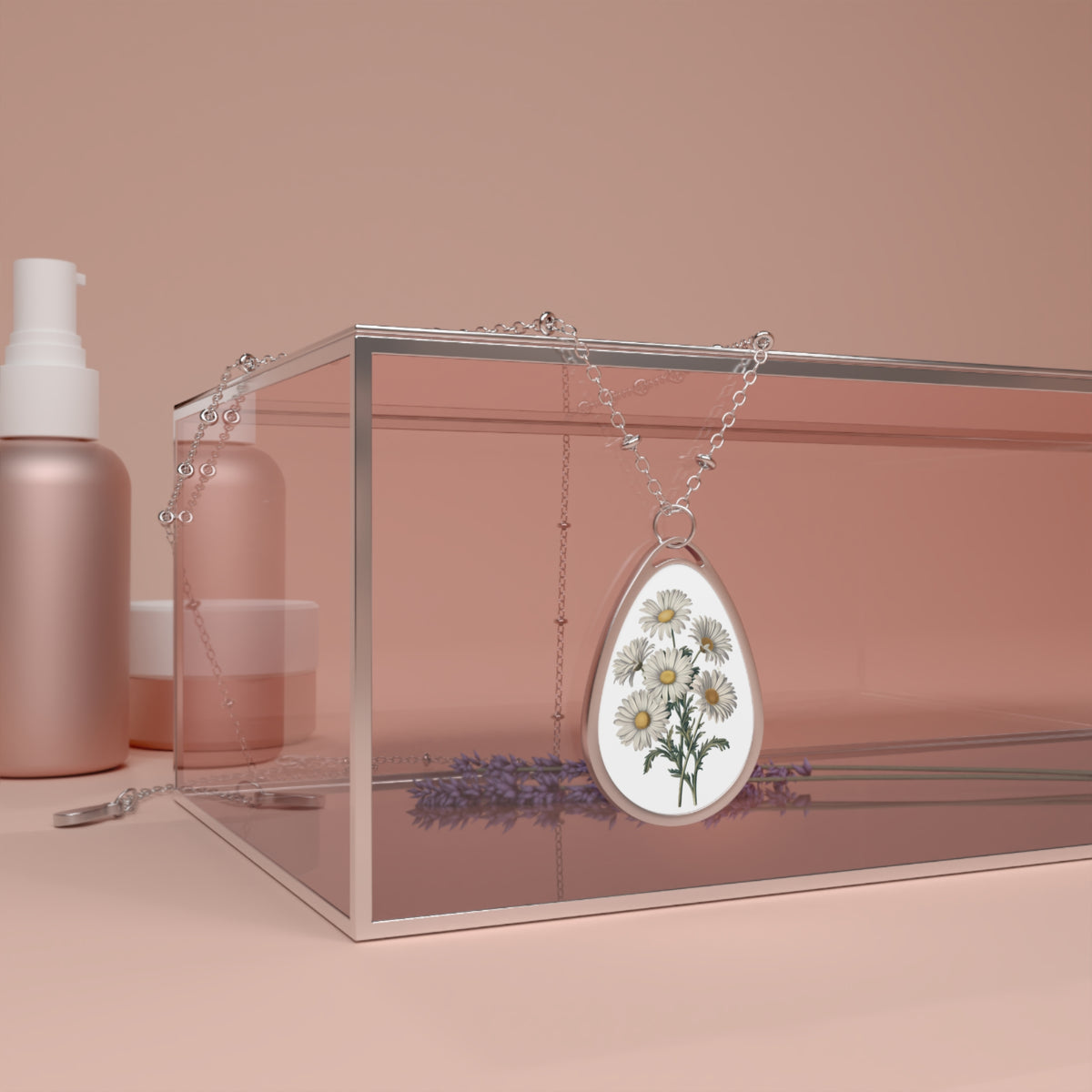 April Birth Month Flower - Daisies Oval Pendant Necklace - Blossom with Purity and New Beginnings with April’s Daisy Charm!