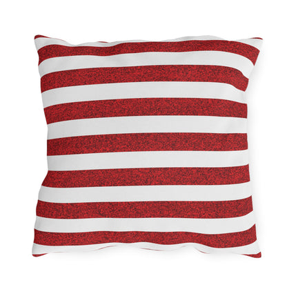 Sparkle Stripes Square Outdoor Pillow - Spun Polyester - Double-Sided Print - Concealed Zipper - Available in 3 sizes.