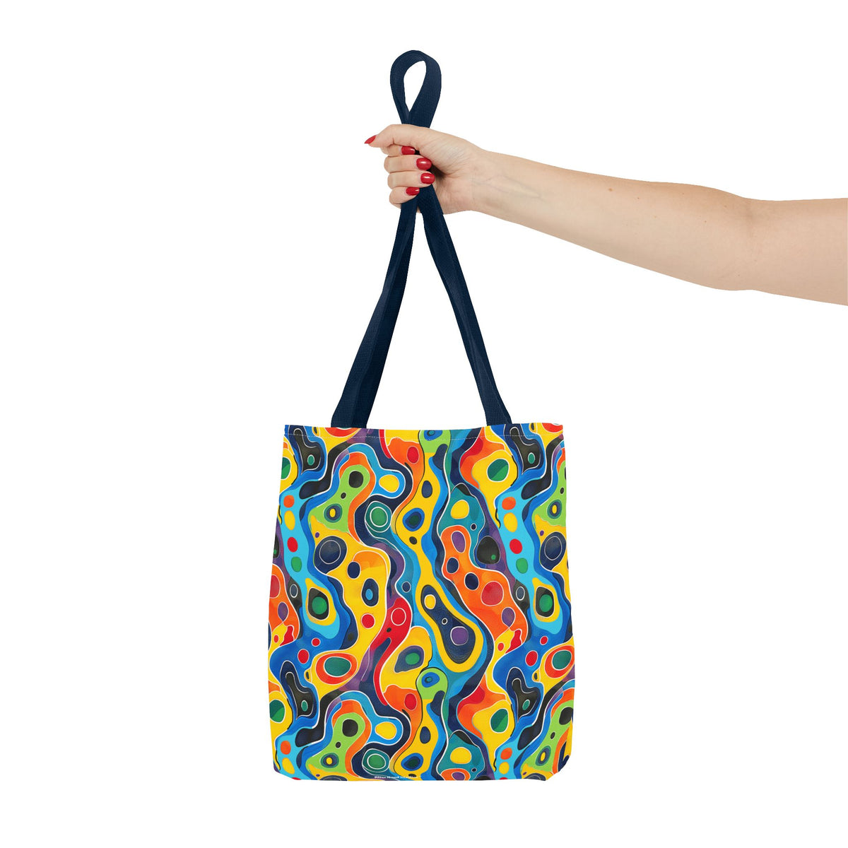 Groovy Splash Tote Bag - Unleash Your Inner Groove with a Splash of Color! Available in 3 sizes.