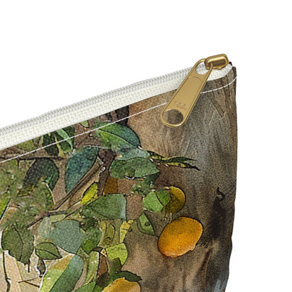 Morning Light on Lemons Accessory Pouch - Bring a Slice of Sun-Kissed Serenity to Your Day! Available in 2 sizes.