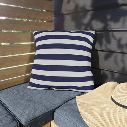 Classic Stripes Celebration Square Outdoor Pillow - Spun Polyester - Double-Sided Print - Concealed Zipper - Available in 3 sizes.