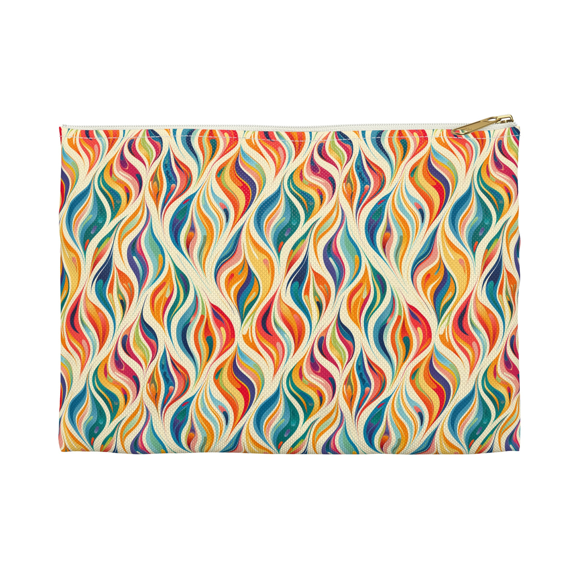 Modern Art Flames Accessory Pouch - Ignite Your Style with Fiery Elegance! Available in 2 sizes.