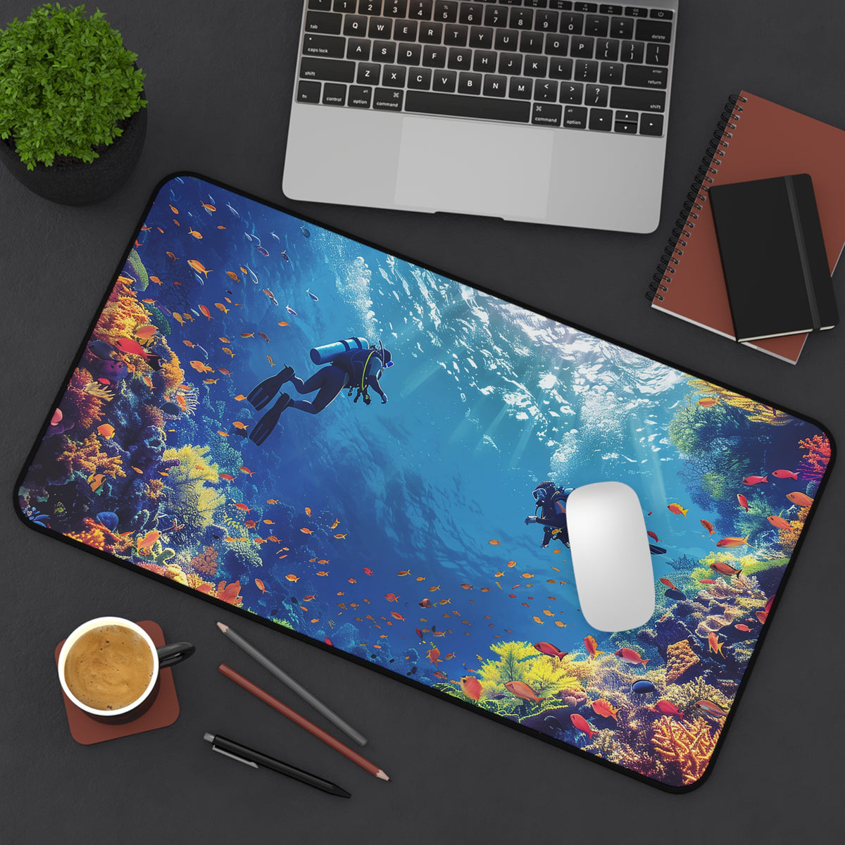 Cozumel Scuba Wonderland Desk Mat (Desk Pad) - Submerge Your Workspace in Underwater Splendor! - Available in 3 sizes.