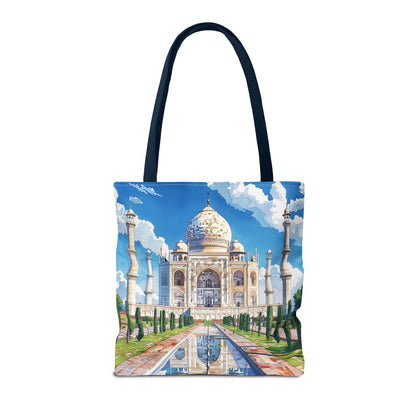 Majestic Taj Mahal Reflection Tote Bag - Carry the Splendor of the Taj Wherever You Go! Available in 3 sizes.