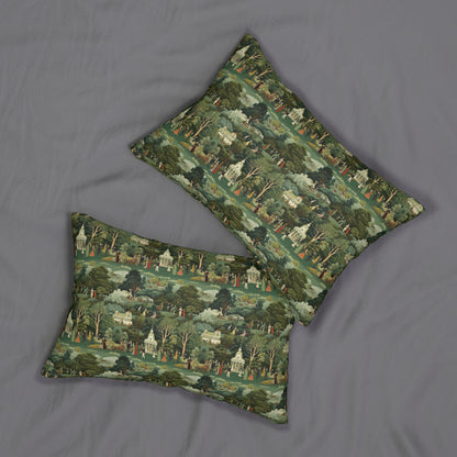 American Village Tapestry Lumbar Pillow - Spun Polyester - 20" x 14" - The Square Throw Pillow's Matching Mate.