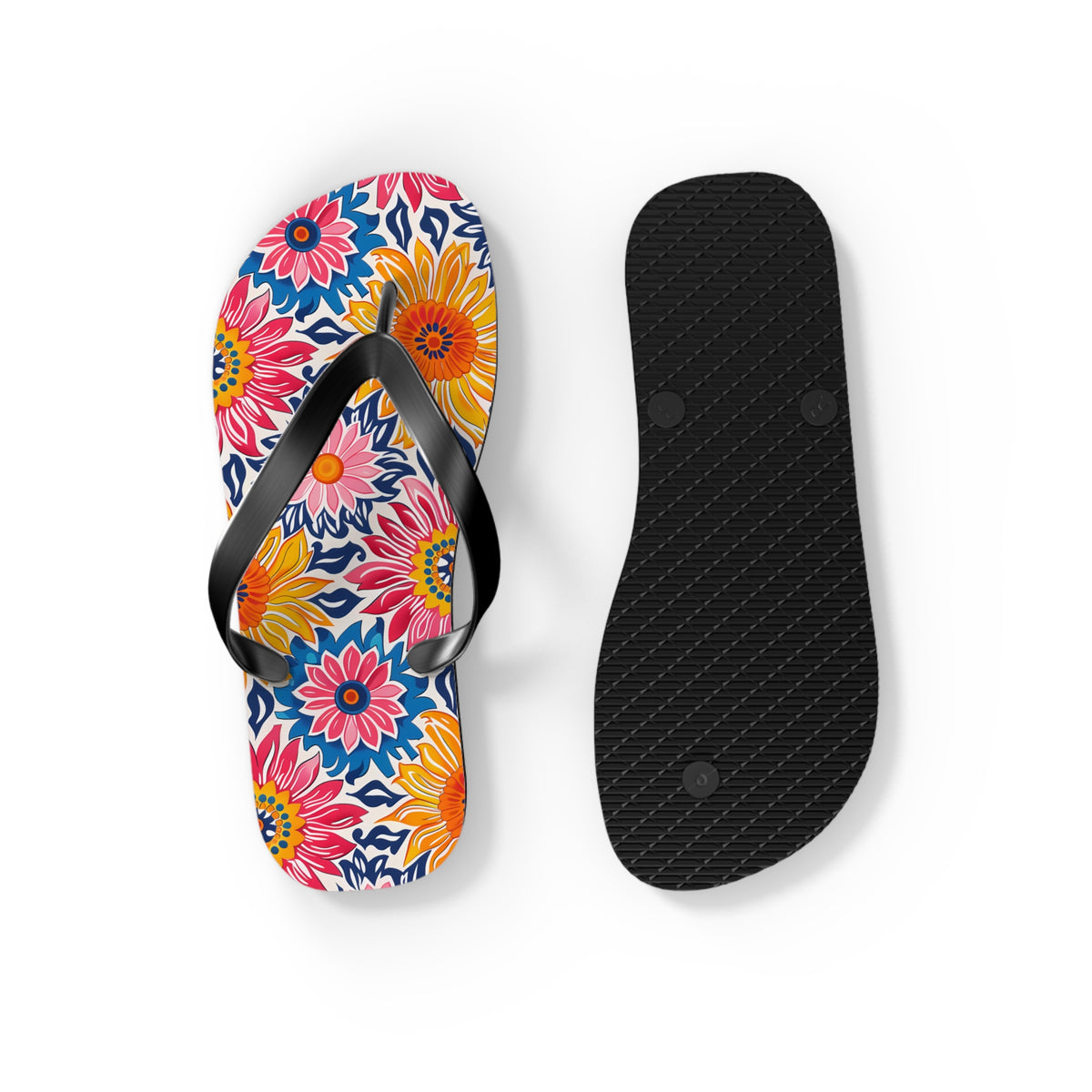 Sunsplash Petals Flip Flops. 5/8" Thick Comfortable Summer or Winter Gym/Sauna Footwear for Men and Women.