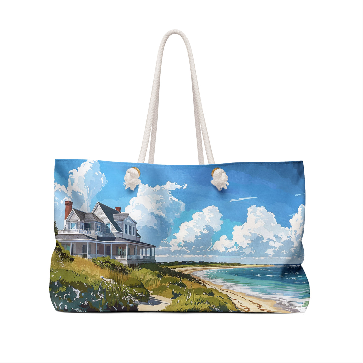 Nantucket Beach House Weekender Bag - Carry the Charm of Nantucket - Your Seaside Escape Awaits!