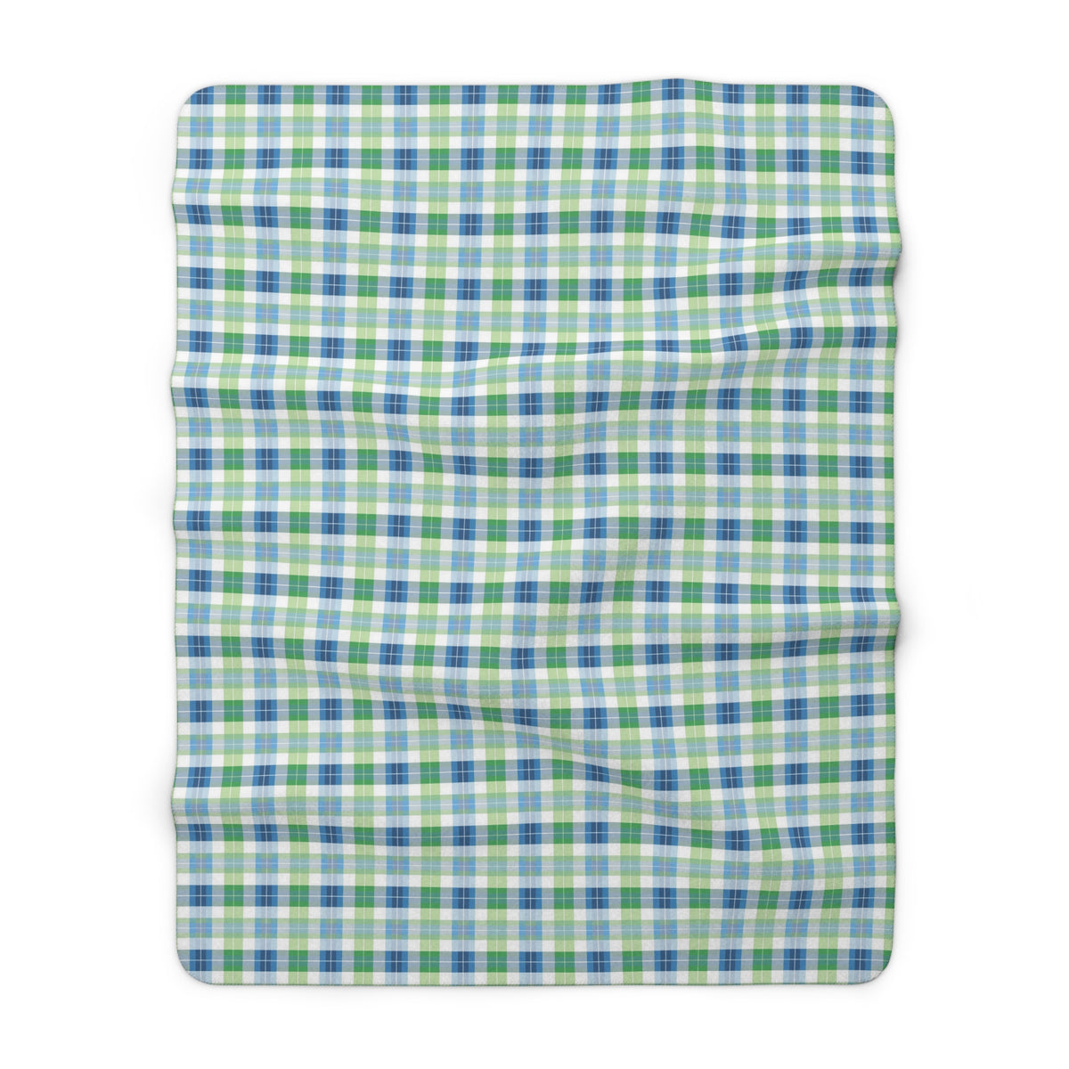 Spring Mist Plaid Sherpa Fleece Blanket - Wrap Yourself in Spring - Cozy Comfort with a Splash of Mist! Available in 2 sizes.