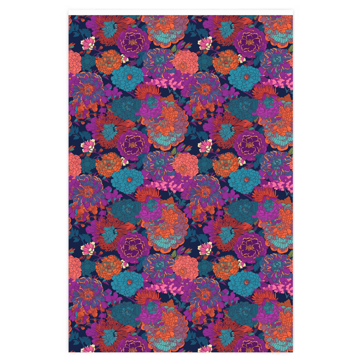 Purple Flower Parade Wrapping Paper - Bring Psychedelic Purple Flower Power to Your Gifts! Available in 2 sizes.