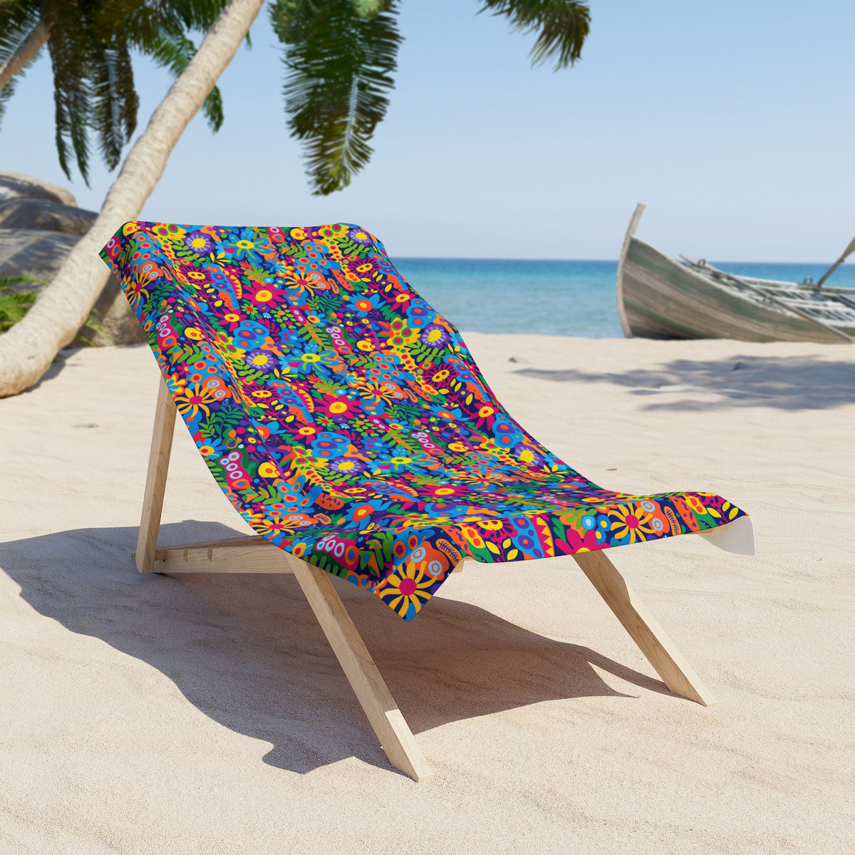 Groovy Garden Luxurious Beach Towel - Towel Off in a Wash of Groovy Bright Colors! Available in 2 sizes.