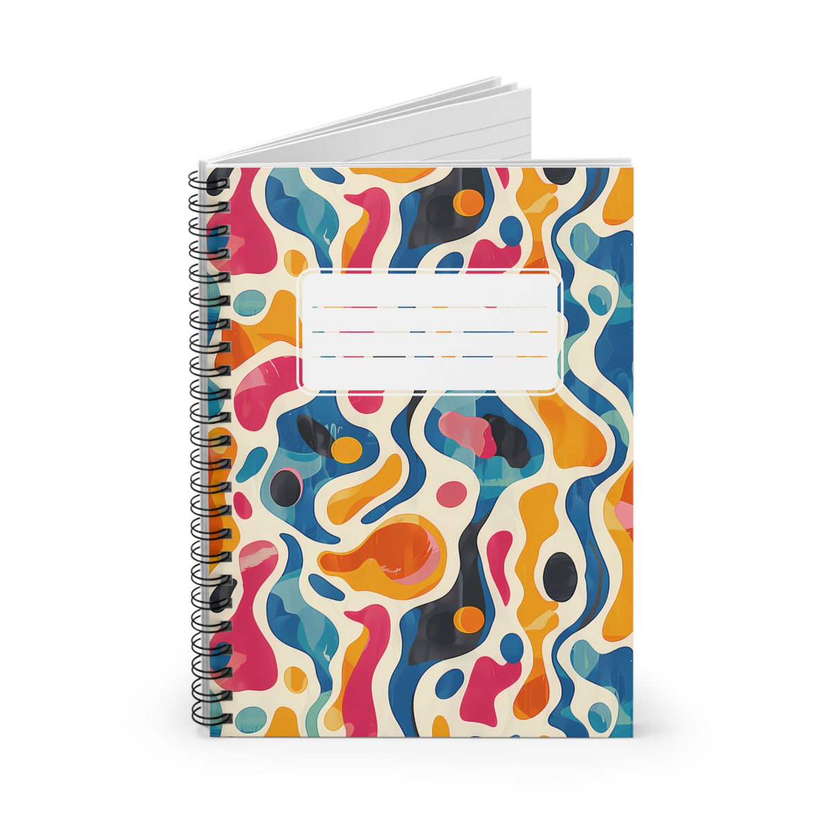 Oceanic Color Splash Chic Spiral Notebook - Ruled Line - Let Your Ideas Flow – Where Bold Colors and Fluid Art Unite!