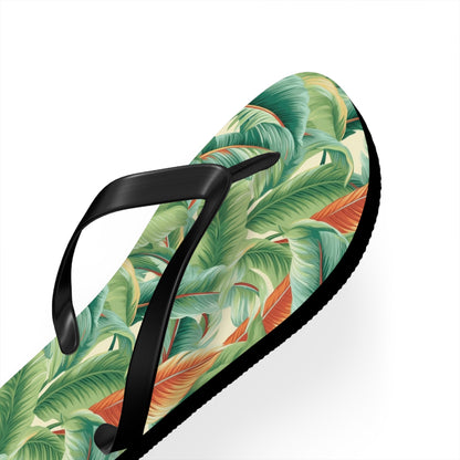 Tropical Old Miami Flip Flops. 5/8" Thick Comfortable Summer or Winter Gym/Sauna Footwear for Men, Women