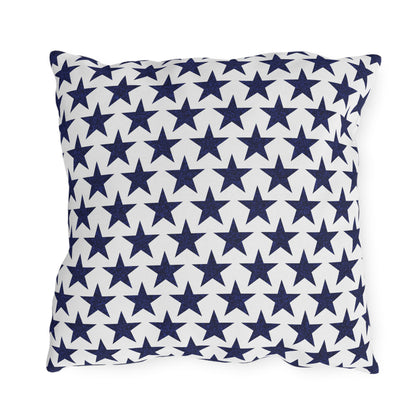 Starry Salute Square Outdoor Pillow - Spun Polyester - Double-Sided Print - Concealed Zipper - Available in 3 sizes.