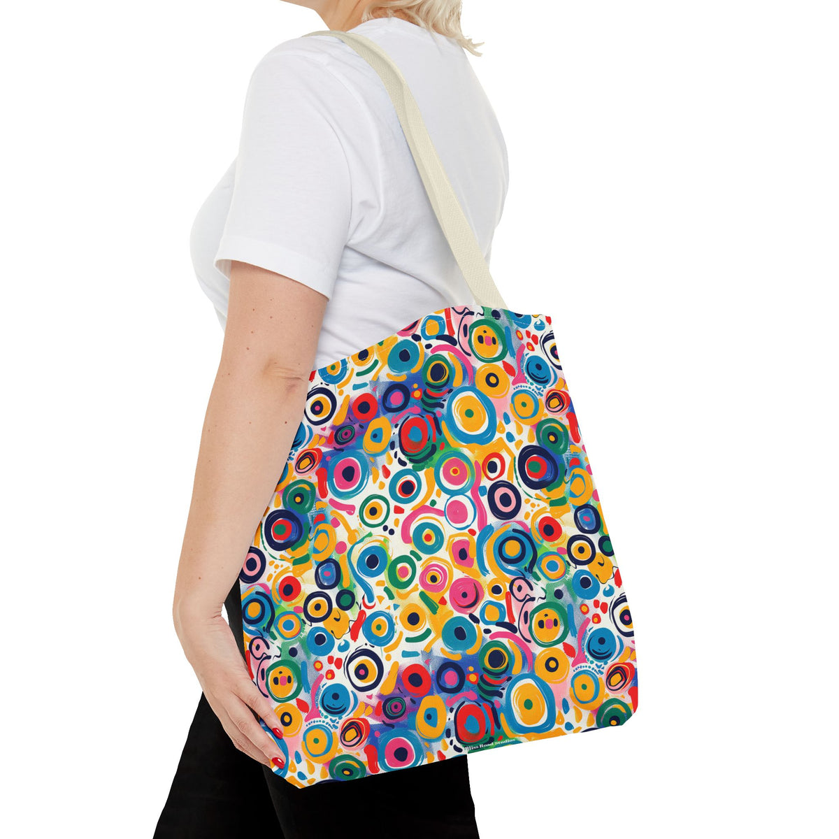 Pop Art Swirls Tote Bag - Swirl Your Way Through Life in Bold Style! Available in 3 sizes.