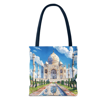 Majestic Taj Mahal Reflection Tote Bag - Carry the Splendor of the Taj Wherever You Go! Available in 3 sizes.