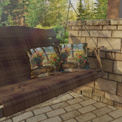 Morning Bloom Delight Square Outdoor Pillow - Spun Polyester - Double-Sided Print - UV-Resistant - Water-Resistant - Available in 3 sizes.