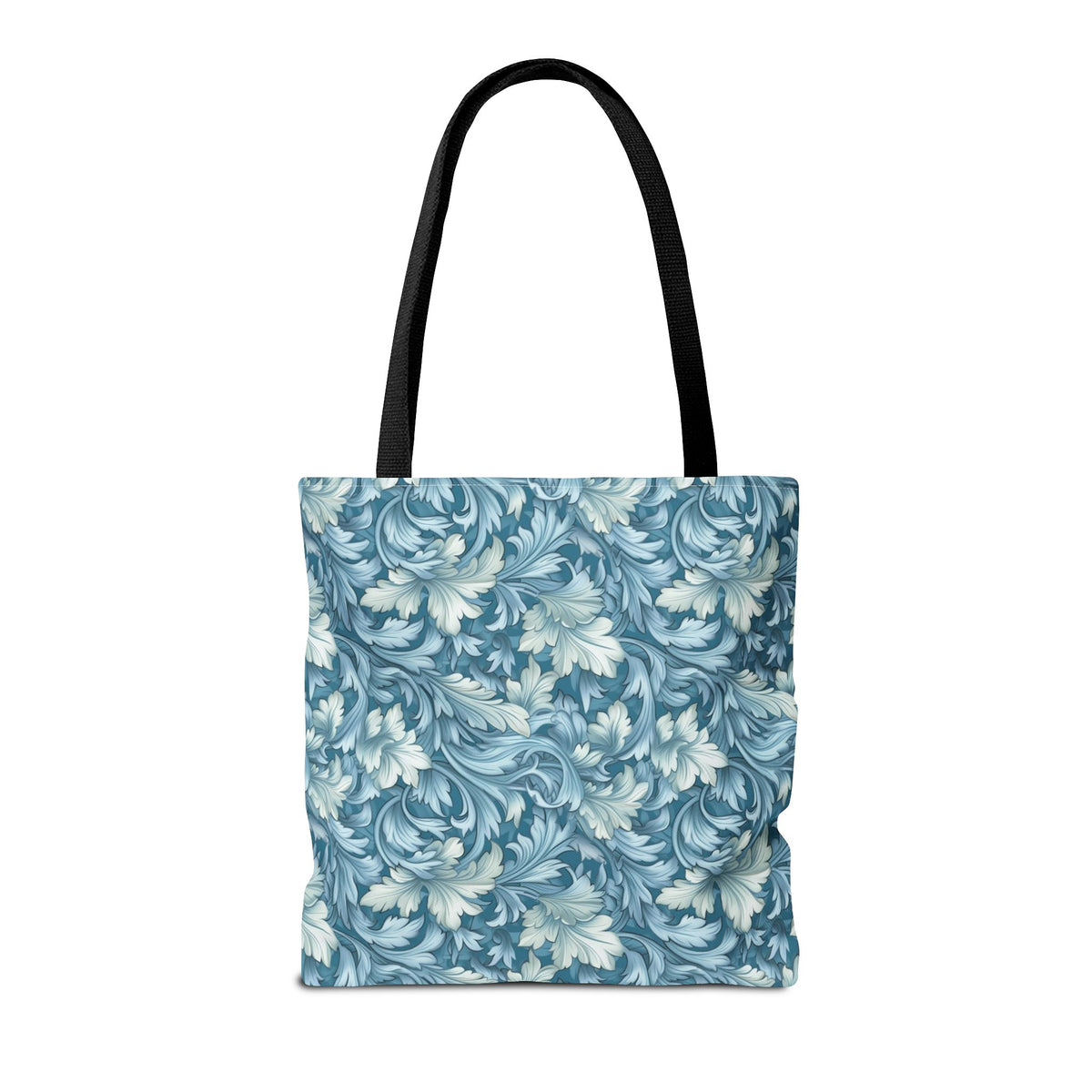 Soft Blue Leaf Tapestry Tote Bag - Leaf Through History with Every Carry! Available in 3 sizes.