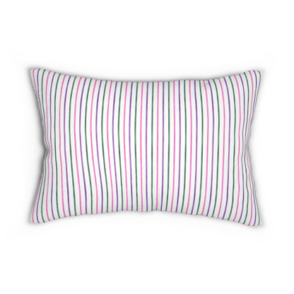 Sorbet Stripe Lumbar Pillow - Spun Polyester - Double-Sided Print - Concealed Zipper - 20" x 14"