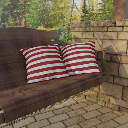 Sparkle Stripes Square Outdoor Pillow - Spun Polyester - Double-Sided Print - Concealed Zipper - Available in 3 sizes.