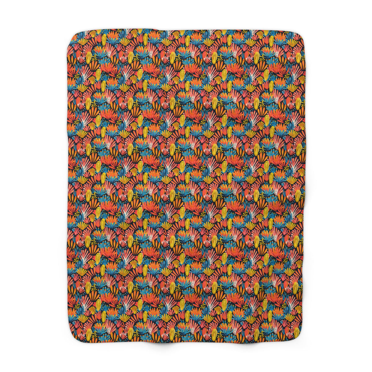 Coral Plume Sherpa Fleece Blanket - Wrap Up in Whimsy - Dive into Cozy Coral Comfort! Available in 2 sizes.