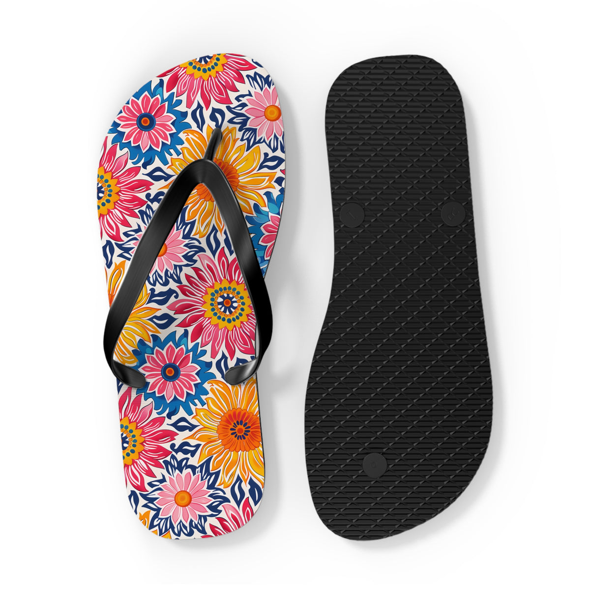 Sunsplash Petals Flip Flops. 5/8" Thick Comfortable Summer or Winter Gym/Sauna Footwear for Men and Women.