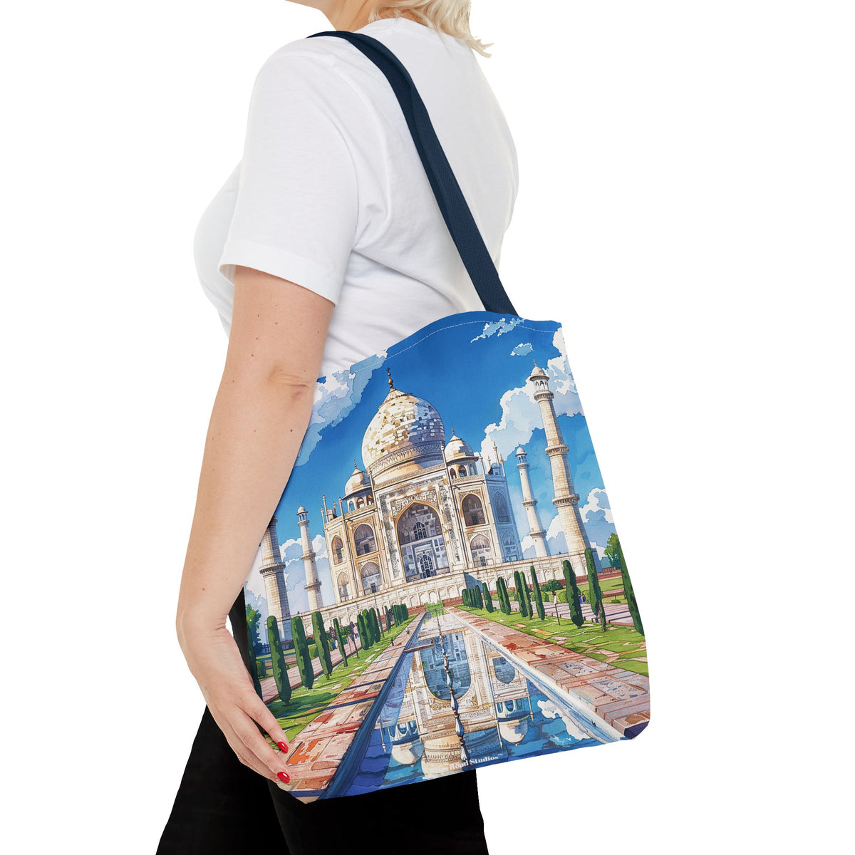 Majestic Taj Mahal Reflection Tote Bag - Carry the Splendor of the Taj Wherever You Go! Available in 3 sizes.